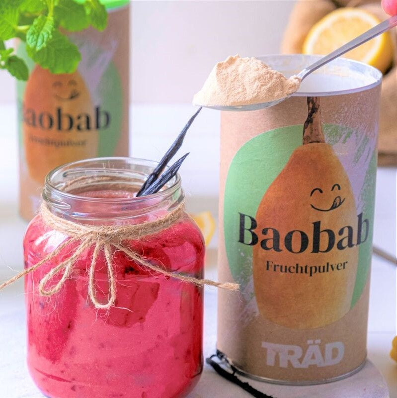 Baobab smoothie mit Baobab Pulver
